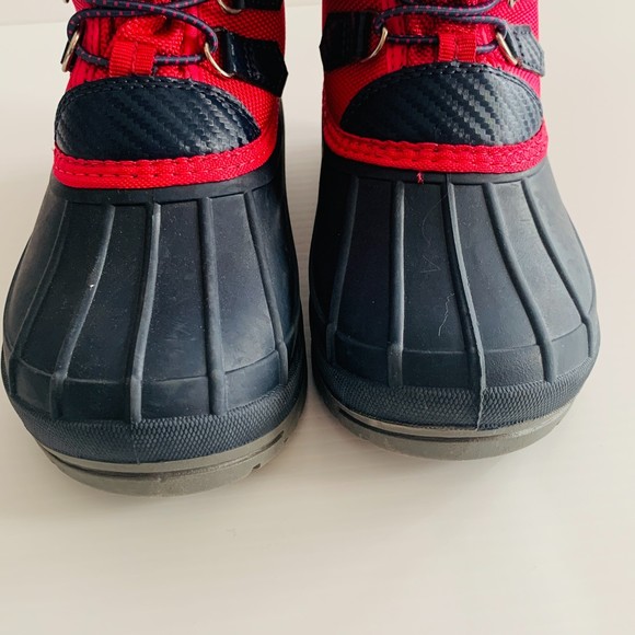 Girl's Size 12 Wonder Nation Insulated Fleece Lined Winter Snow Boots Pink/Navy - Picture 5 of 10